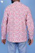 Cotton Men’s Short Kurta In Floral Block Print